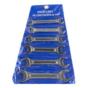 Chave Fixa em Aço  c/ 6 peças - 6 a 17 mm  Bolsa Plástica - Excellent