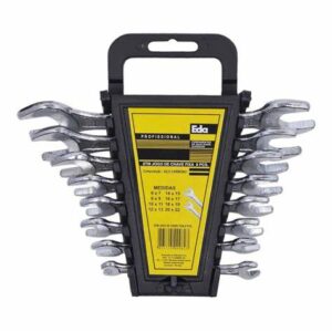 Chave Fixa em Aço  c/ 8 peças - 6 a 22 mm  Estojo Plástico - EDA