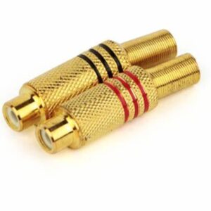 Plug RCA Fêmea Metal 6,0 mm - Dourado