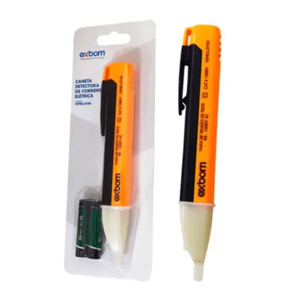 Teste Voltagem Caneta “BEEP”  90 a 1000 V AC  - Utiliza 2  Pilhas AAA que Acompanham (Exbom)
