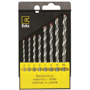 Brocas de Vídia (Parede) - Estojo c/ 8 Brocas - EDA