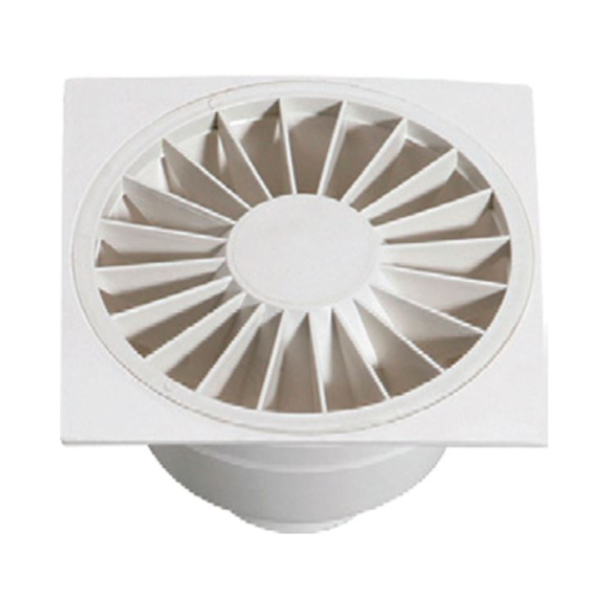 Ralo Popular Quadrado 100 mm  Branco c/ Grelha Redonda - Luconi