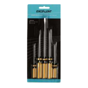 Kit Chaves Fenda / Philips 5 Peças: 3 Fenda , 2 Philips - Excellent