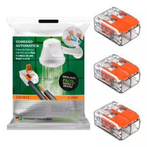 Kit  C/ 3 Unidades  Conectores Para Chuveiro 612 - ATX