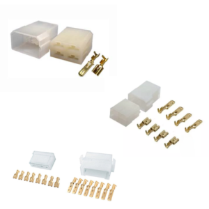 Conector em Plástico Terminal em Latão Macho / Fêmea p/ Fios de Alto-Falante - Branco (MXT)