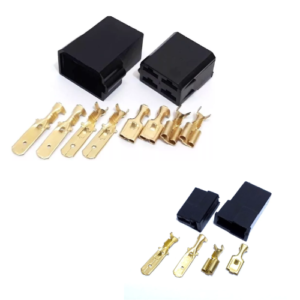 Conector em Plástico Terminal em Latão Macho / Fêmea p/ Fios de Alto-Falante - Preto (PER)