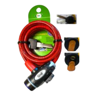 Cadeado Bicicleta, Moto, Portão  Cabo Aço 8 mm x 1,50 metros - IDEA