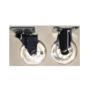 Rodízio 2" Jogo c/ 2 peças  1 Roda Fixa  e  1 Giratória  em Silicone Transparente - IDEA