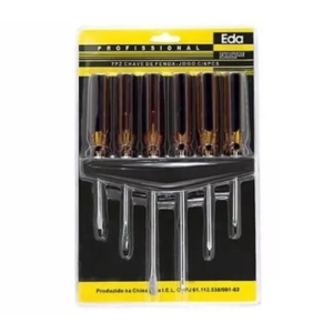 Kit Chaves Fenda / Philips 6 Peças:3 Fenda , 3 Philips - EDA