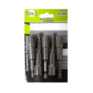 Soquetes p/ Parafusadeira  Magnético - 65 mm  5 peças: 8 mm -IDEA