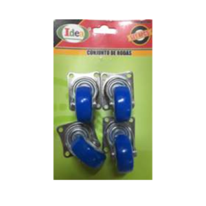 Rodízio  1,25"  Jogo c/ 4 peças  2 Rodas Fixas  e  2 Giratórias - IDEA