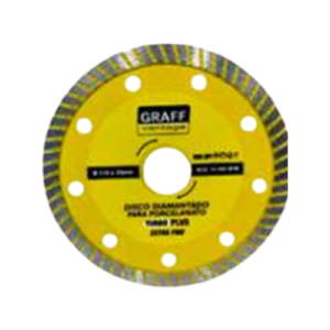 Disco Diamantado  P/ Porcelanato, Azul. Turbo Plus Extra Fino 110x20mm - GRAFF