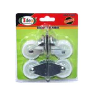 Rodízio  1,5"  Jogo c/ 4 peças  2 Rodas Fixas  e  2 Giratórias - IDEA