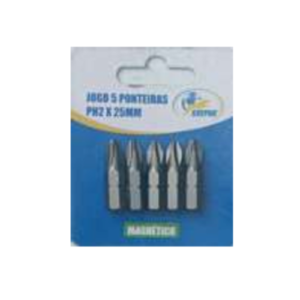Pontas Bits 25 mm  p/ Parafusadeira  Philips PH-2  Cartela c/ 5 unidades - GUEPAR